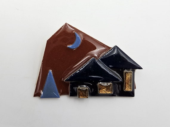 House Pins by Lucinda - black house with moon - v… - image 3