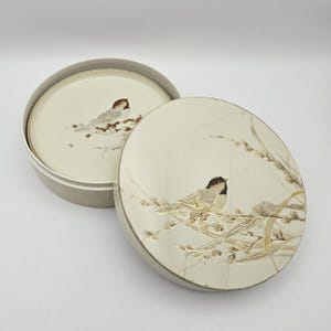 Set di 4 sottobicchieri Otagiri Bird in scatola rotonda