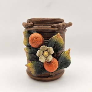 Antica Fornace Casa Sicilia Vase with Applied Oranges - Terra Cotta - 3 1/4 inches tall