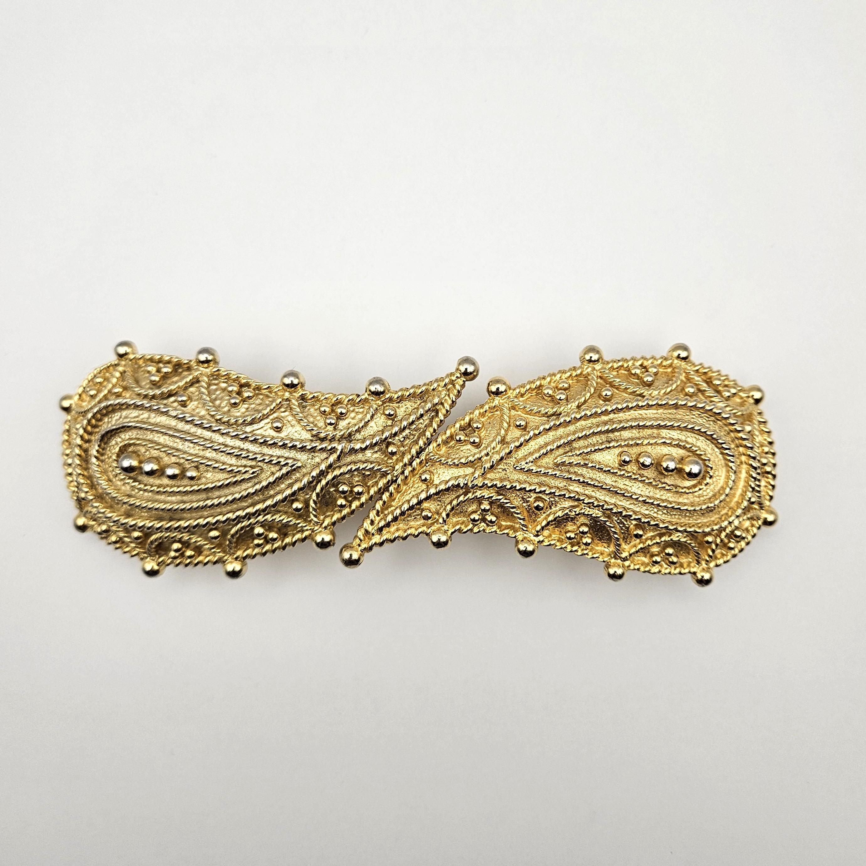 Mimi D N Gold Tone Paisley Belt Buckle - 1984 Hallmarked  display picture 2