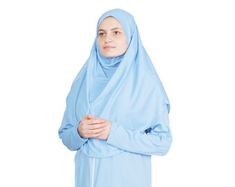 Jalabiya Womens Abaya Muslim Prayer Dress Baby Blue Zippered One Piece Women/'s Prayer Dress Khimar Niqab Muslim Gift Burqa