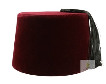 Egyptische Turkse Rode Fez Tarboush Hoed Zwart Kwastje, Doctor Who Fez Hoed Kostuum Accessoires Poef Fes Pasja Hoed voor Sultan