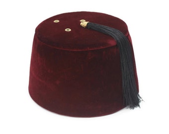 Genuine Egyptian Turkish Red Fez Tarboush Hat Black Tassel, Doctor Who Fez Hat Costume Accessories