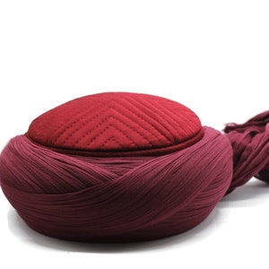 Saladin Bordeaux Imamah, Unique Islamic Art, Imam Pagri Islamic Men&#39;s Head Wear, Sunnah Hat