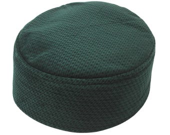 Green Kufi Hat, Mens Islamic Hat, Soft Kufi Hat for Muslims, Travel Style Foldable Prayer Hat FLD