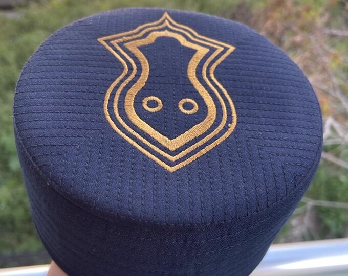SALE 58 Cm Navy Blue Crochet Kufi Hat, Sunnah Wear, Muslim Hat, Muslim
