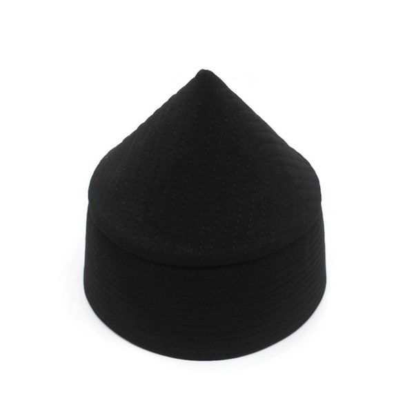 Black Naqshibandi Kufi Muslim Takke Peci Kofia Hat Topi, Dervish Clothing, Haqqani Sufi Hat
