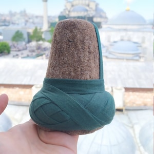 Mini Mevlana Rumi Sufi Dervish Decoration Piece, Sufi Whirling Dervish Hat, MINI Mawlawiyya Cap, Original Turban Hat DESTAR