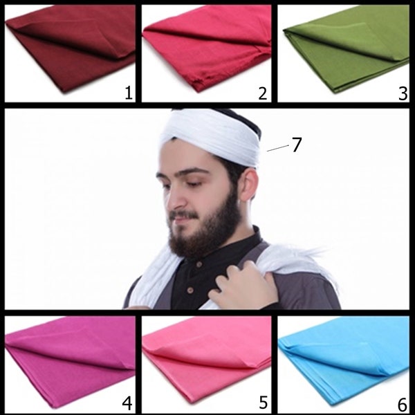 Choose Your Color Cotton Wrapping Fabric for Imamah, Kufi cloth, Turban Fabric, Colorful turban, turban for Sarik