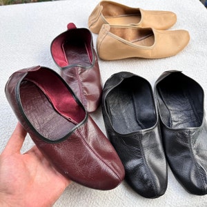 Genuine Leather Bordeaux Tawaf Shoes in Men Size, Leather Slippers, Home Shoes, House Slippers with Leather Insole, Home Shoes for men zdjęcie 2