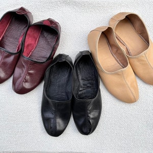 Bordeaux Tawaf Echtleder Schuhe in Herrengröße, Lederpuschen, Hausschuhe mit Ledereinlage für Männer Bild 3