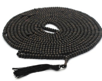 Matte Black Genuine Olive Wood Beads with a tassel, 1000 Beads Misbaha Tasbih Zikr Tasbeeh Tesbih 7.5 mm Dhikr Prayer Beads TSBK