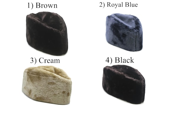 Choose Your Karakul Hat, Caucasian Style Kubanka, Brown Faux