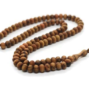 Olive Wood Dhikr Beads, 100 Prayer Beads Misbaha Tasbih Tasbeeh Tesbih 5x7 mm Zhikr Prayer Beads, Naqshbandi Tijani tasbih subha TSBK
