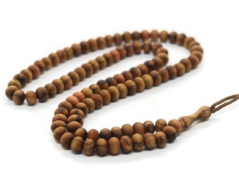 Olive Wood Dhikr Beads, 100 Prayer Beads Misbaha Tasbih Tasbeeh Tesbih 5x7 mm Zhikr Prayer Beads, Naqshbandi Tijani tasbih subha TSBK