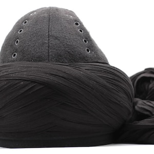 Handmade Ertugrul Cap , Black Suleyman Shah Hat, Resurrection Imamah, Original Dirilis Islamic Cap, Ertugrul Hat