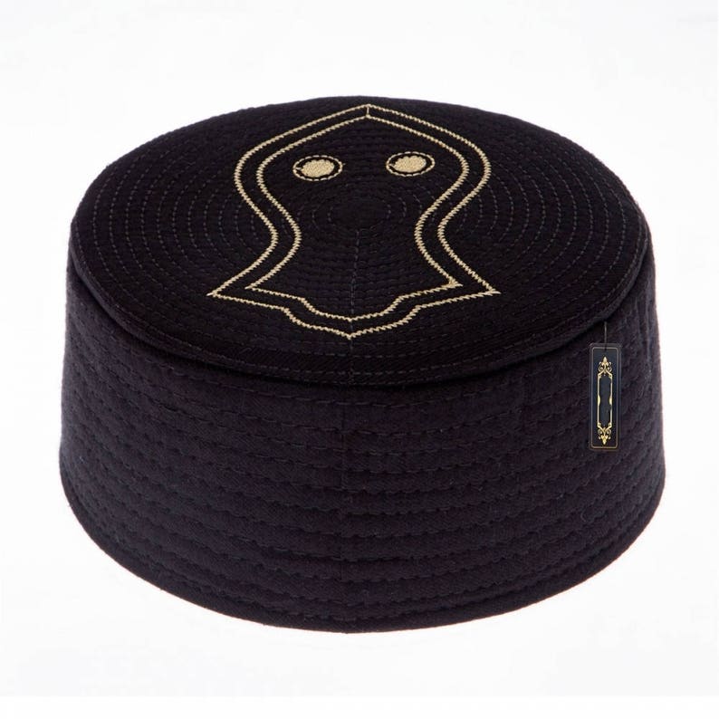 Black Nalain Kufi Prayer Hat Takke Men Kufi Sunnah Wear Etsy