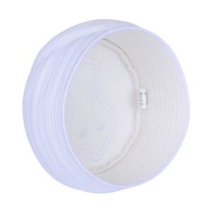 May include: White cotton skullcap with a white label that reads "SIZE 56-58 CM 22-23 INCH"