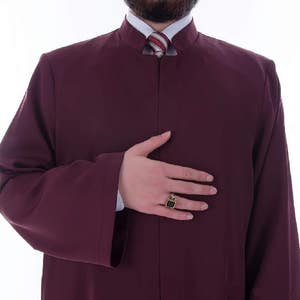 Buqhara Colated Red Plain Jubbah S, M, L, XL, XXL Thobe, Galabiyya, Jubbah, Disdashas, Cubbe, Long Kurta, Men Islamic Daffah, Sunnah Wear