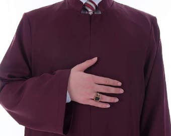 Buqhara Colated Red Plain Jubbah S, M, L, XL, XXL Thobe, Galabiyya, Jubbah, Disdashas, Cubbe, Long Kurta, Hombres Islámicos Daffah, Sunnah Wear