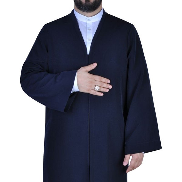 Dark blue Jubbah Cubbe  M, L, XL, XXL Plain Mens Wear, White Thobe, Galabiyya, Jubbah, islamic wear, Muslim Long Kurta, Muslim Bisht