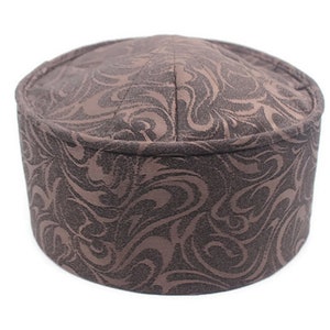 Handgemaakte bruine moslim Kufi Hat Taqiya Takke Peci Rigid Prayer Cap, Turkse islamitische islamitische Hat Skull Cap