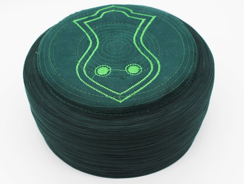 Skul cap \u0635\u0644\u0627\u0629 Takke Handmade Green /& Green Sarik Islam Prayer Hat with The Nalayn Green Kofi Muslim Men/'s Hat Cap Kufi Cap