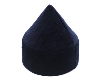 Royal Blue Naqshibandi Kufi Muslim Takke Peci Kofia Hat Topi, Dervish Clothing, Haqqani Sufi Hat, Islamic Wear, Islamic Gift, Hat For Men,