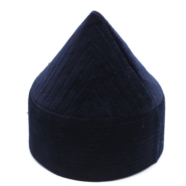 Royal Blue Naqshibandi Kufi Muslim Takke Peci Kofia Hat Topi, Dervish Clothing, Haqqani Sufi Hat, Islamic Wear, Islamic Gift, Hat For Men,