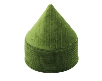 Green Naqshibandi Kufi Muslim Takke Peci Kofia Hat Topi, Dervish Clothing, Haqqani Sufi Hat, Islamic Wear, Islamic Gift, Hat For Men,