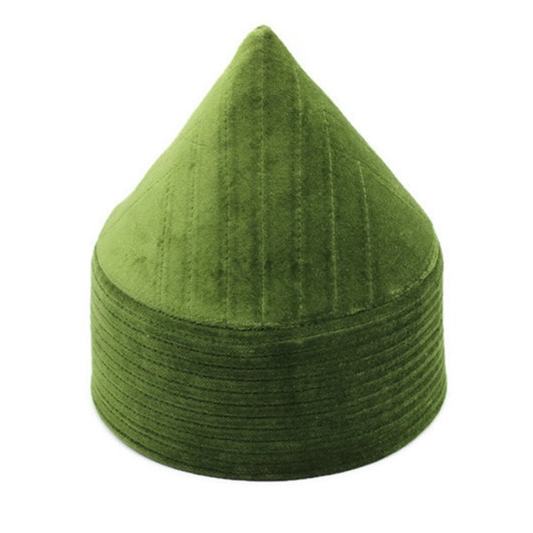 Green Naqshibandi Kufi Muslim Takke Peci Kofia Hat Topi, Dervish Clothing, Haqqani Sufi Hat, Islamic Wear, Islamic Gift, Hat For Men,
