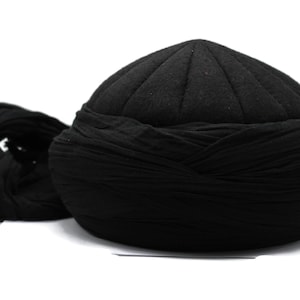 Natural Style Black Handmade Imamah, Sunnah Clothing Muslim Mens Hat, Prayer Cap, Islamic Kufi Hat