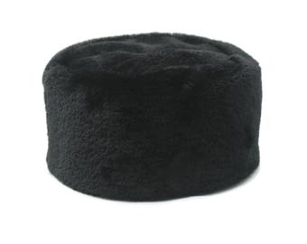 Caucasian Style Kubanka, Black Faux Fur Astrakhan Cap, Karakul Hat Winter Cap, Cossack Winter Hat Papaha, Ukranian Cossack Winter Hat