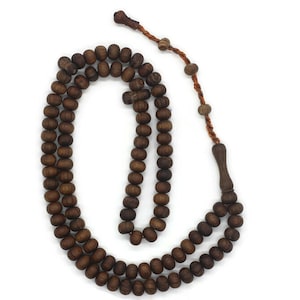 Genuine Dark Melia azedarach Wood Beads, 99 Prayer Beads Misbaha, Tasbeeh Counter Dhikr Tasbih Tasbeeh Tesbih 6x8 mm Dhikr Prayer Beads TSBK