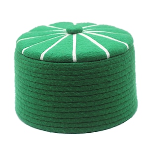 56 cm SALE Genuine Felt Islamic Hat, Baklawa Design Green Muslim Kufi Cap, Men&#39;s Muslim Prayer Kufi Hat