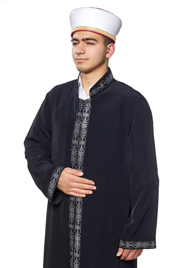 Zwarte Thobe voor heren, Arabische kleding uit Saoedi-Arabië