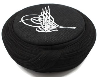 SALE 61 CM Handmade Ottoman Tugra Imamah, Unique Islamic Art, Imam Pagri Islamic Men's Head Wear