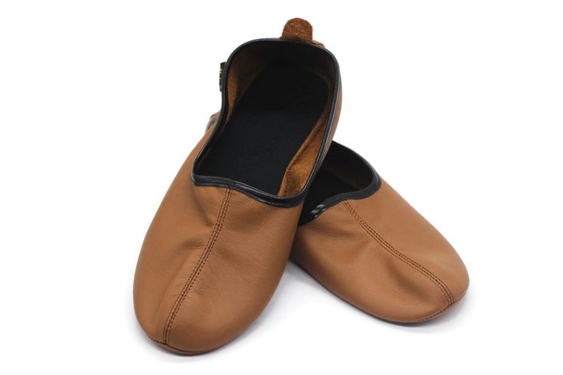 Genuine Leather Handmade Tawaf Shoes Men Size, Pick Your Color Goatskin Leather Slippers, Home Shoes, House Slippers, Barefoot Moccasins image 9