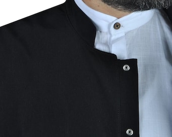 Muslim Long Jubbah - S, M, L, XL, XXL, Plain Mens Wear, Black Thobe, Galabiyya, Kurta, ıslamic wear, Muslim Bisht,  Jubba