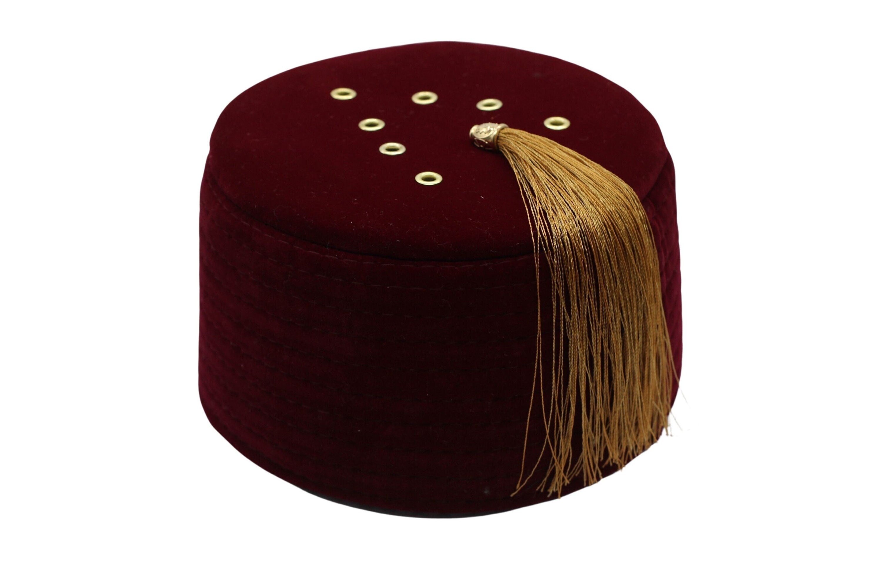 Red Embroidered Tassel Hat - Accessories Genuine Red Egyptian Turkish Red Fez Tarboush Hat Gold  main image 2