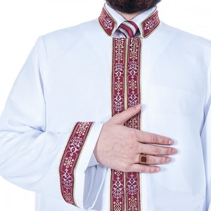 Berra Muslim Long Kurta XS, S, L, XL, 2XL Bordured Thobe, Galabiyya, Jubbah, Disdashas, Cubbe, Islamic Daffah for Men, Sunnah Wear Bisht