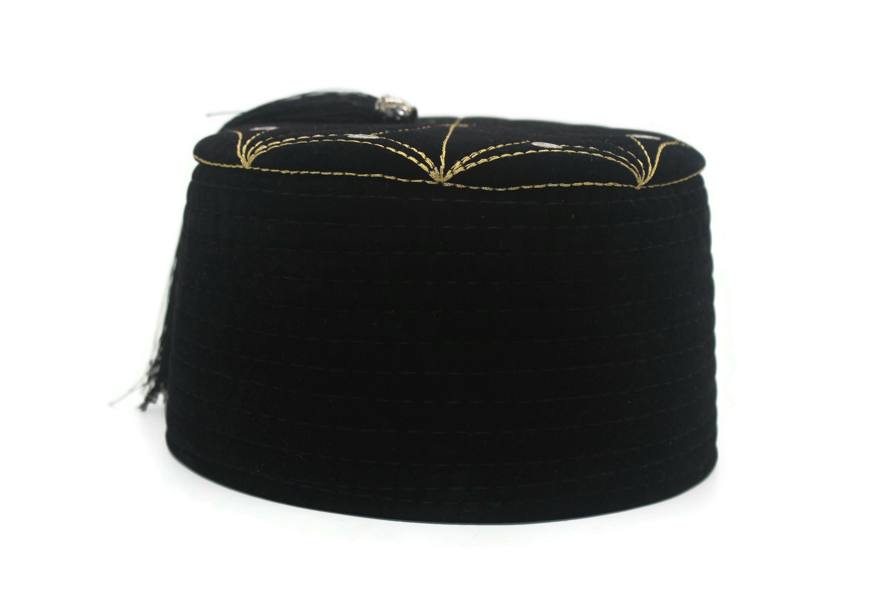 Genuine Black Egyptian Turkish Red Fez Tarboush Hat Black 