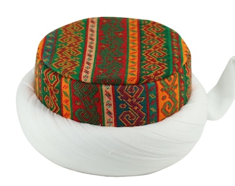 Traditional Yoruk Style Imamah, Unique Islamic Art, Imam Pagri Imama, Muslim Hat, Sunnah Cap, Prayer Hat, Muslim Mens Cap