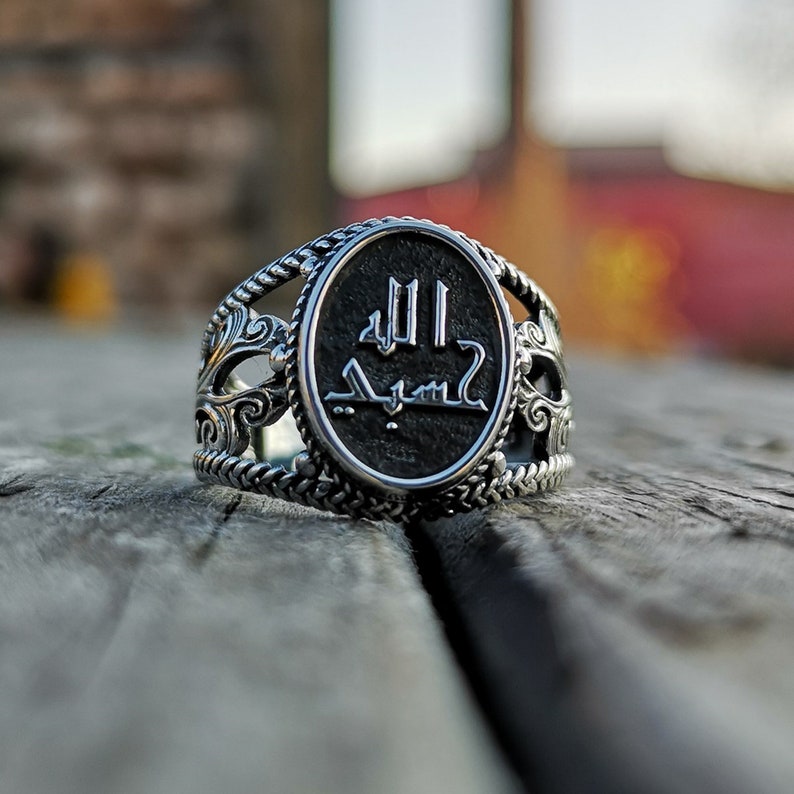 Special Inscripted Silver Ring Arabic Name Ring Arabic Ring Etsy