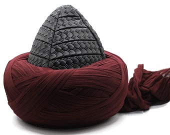 Gorra Ertugrul Ghazi de nuevo estilo negro y rojo hecha a mano, gorra Ertugrul Dirilis, Bork Imamah otomano, traje Dirilis Ertugrul