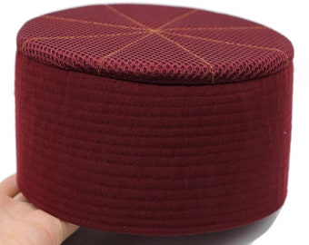 Red Summer Season Kufi Muslim Cap | Takke Peci Kofia Hat Topi | Dervish Clothing | Ideal for Imamah Wrapping