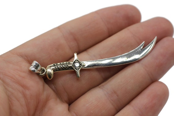 925 Sterling Silver Zulfiqar Sword Pendant – Zulfikar Dhulfiqar Alevi Shia Islamic Jewelry