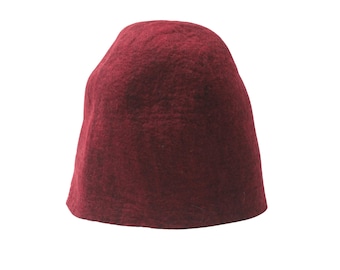 Handmade Traditional Albanian Qeleshe Hat, Genuine Wool Hat, Bordeaux Plis Fez Hat, Plisi Bardhe, Muslim Kufi Cap QLS