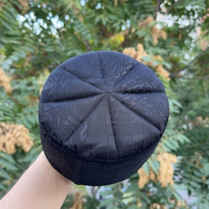 SALE 58 cm Black Sufi Kufi Hat, Muslim Cap, Taqiya Takke Peci, Rigid Prayer Cap, Turkish Muslim Islamic Hat, Skull Cap