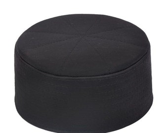 Plain Black Kufi - Chapeau de prière Takke - Idéal pour l’emballage - Men Kufi - Sunnah Wear - Muslims Hat- Taqiyah - chapeau de prière brodé - Casquette homme